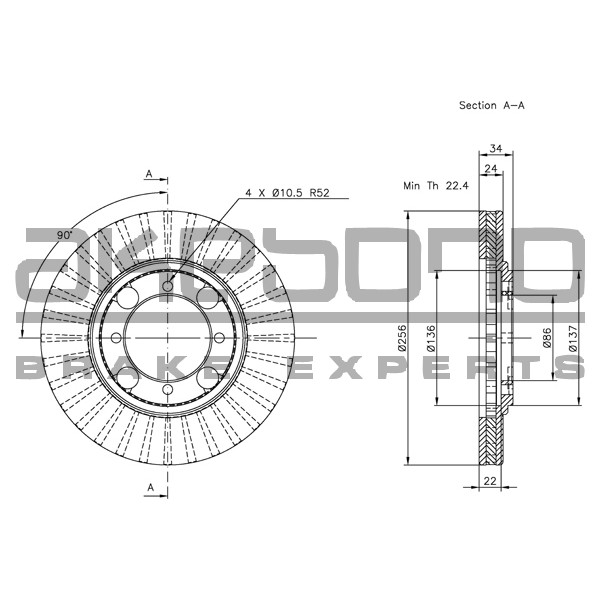 Слика на Кочионен диск AKEBONO Standard BN-1320