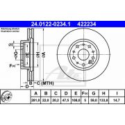 Слика 1 на кочионен диск ATE 24.0122-0234.1