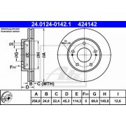 Слика 1 $на Кочионен диск ATE 24.0124-0142.1