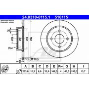 Слика 1 на кочионен диск ATE PowerDisc 24.0310-0115.1