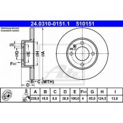 Слика 1 на кочионен диск ATE PowerDisc 24.0310-0151.1