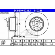 Слика 1 на кочионен диск ATE PowerDisc 24.0310-0226.1