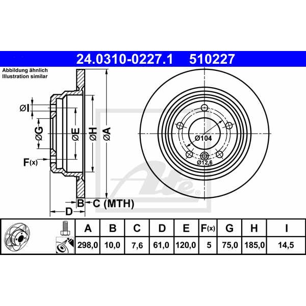 Слика на Кочионен диск ATE PowerDisc 24.0310-0227.1