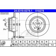 Слика 1 на кочионен диск ATE PowerDisc 24.0310-0278.1