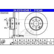 Слика 1 на кочионен диск ATE PowerDisc 24.0310-0349.1