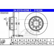 Слика 1 на кочионен диск ATE PowerDisc 24.0310-0356.1