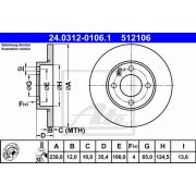 Слика 1 на кочионен диск ATE PowerDisc 24.0312-0106.1