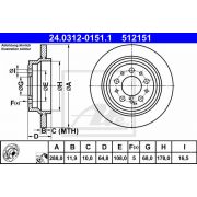 Слика 1 на кочионен диск ATE PowerDisc 24.0312-0151.1