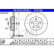 Слика 1 на кочионен диск ATE PowerDisc 24.0312-0154.1