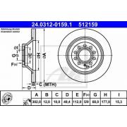 Слика 1 на кочионен диск ATE PowerDisc 24.0312-0159.1