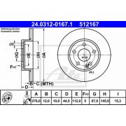 Слика 1 $на Кочионен диск ATE PowerDisc 24.0312-0167.1