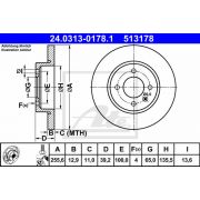 Слика 1 на кочионен диск ATE PowerDisc 24.0313-0178.1