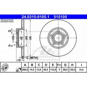 Слика 1 на кочионен диск ATE PowerDisc 24.0315-0105.1