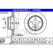 Слика 1 на кочионен диск ATE PowerDisc 24.0319-0107.1