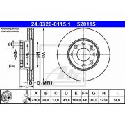 Слика 1 на кочионен диск ATE PowerDisc 24.0320-0115.1