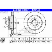 Слика 1 на кочионен диск ATE PowerDisc 24.0320-0146.1