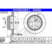 Слика 1 на кочионен диск ATE PowerDisc 24.0320-0204.1