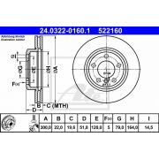 Слика 1 на кочионен диск ATE PowerDisc 24.0322-0160.1