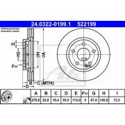 Слика 1 на кочионен диск ATE PowerDisc 24.0322-0199.1