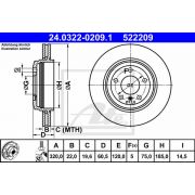 Слика 1 на кочионен диск ATE PowerDisc 24.0322-0209.1