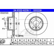 Слика 1 на кочионен диск ATE PowerDisc 24.0322-0239.1