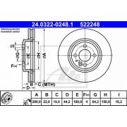 Слика 1 на кочионен диск ATE PowerDisc 24.0322-0248.1