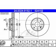 Слика 1 на кочионен диск ATE PowerDisc 24.0324-0152.1