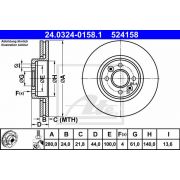 Слика 1 на кочионен диск ATE PowerDisc 24.0324-0158.1