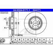 Слика 1 на кочионен диск ATE PowerDisc 24.0324-0171.1