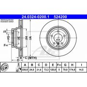 Слика 1 на кочионен диск ATE PowerDisc 24.0324-0200.1