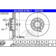 Слика 1 на кочионен диск ATE PowerDisc 24.0325-0105.1