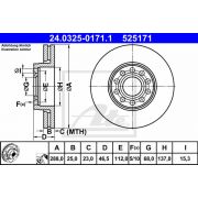 Слика 1 на кочионен диск ATE PowerDisc 24.0325-0171.1