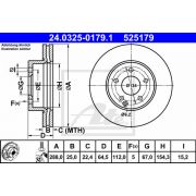 Слика 1 на кочионен диск ATE PowerDisc 24.0325-0179.1