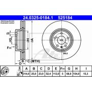 Слика 1 на кочионен диск ATE PowerDisc 24.0325-0184.1