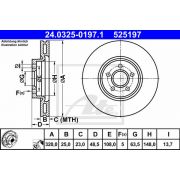 Слика 1 на кочионен диск ATE PowerDisc 24.0325-0197.1