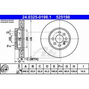 Слика 1 на кочионен диск ATE PowerDisc 24.0325-0198.1