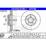 Слика 1 на кочионен диск ATE PowerDisc 24.0325-0199.1