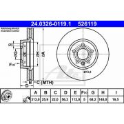 Слика 1 на кочионен диск ATE PowerDisc 24.0326-0119.1