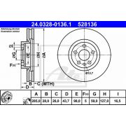 Слика 1 на кочионен диск ATE PowerDisc 24.0328-0136.1