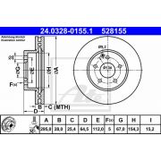 Слика 1 на кочионен диск ATE PowerDisc 24.0328-0155.1