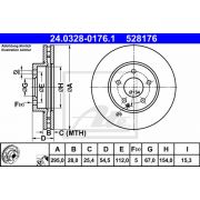 Слика 1 на кочионен диск ATE PowerDisc 24.0328-0176.1