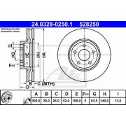 Слика 1 на кочионен диск ATE PowerDisc 24.0328-0250.1