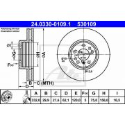 Слика 1 $на Кочионен диск ATE PowerDisc 24.0330-0109.1