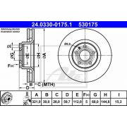 Слика 1 $на Кочионен диск ATE PowerDisc 24.0330-0175.1