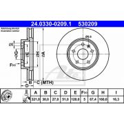 Слика 1 на кочионен диск ATE PowerDisc 24.0330-0209.1