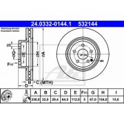 Слика 1 на кочионен диск ATE PowerDisc 24.0332-0144.1