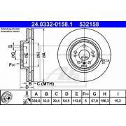 Слика 1 на кочионен диск ATE PowerDisc 24.0332-0158.1