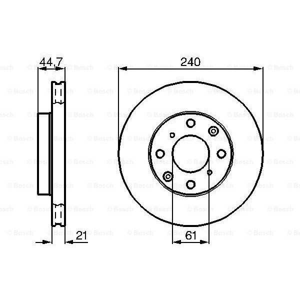 Слика на кочионен диск BOSCH 0 986 478 115 за Honda Civic 4 Hatchback (EG) 1.5 i 16V (EG4) - 90 коњи бензин