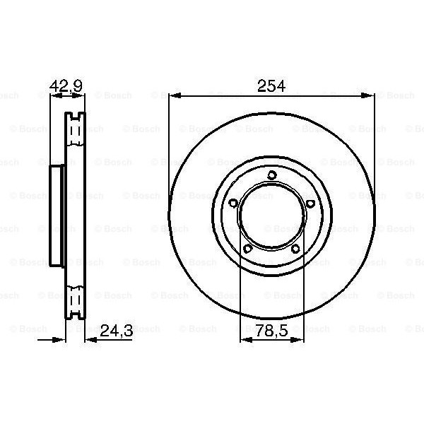 Слика на кочионен диск BOSCH 0 986 478 160 за Ford Transit Platform (E) 1991 2.0 (EME/L/S, ENE/L/S) - 98 коњи бензин