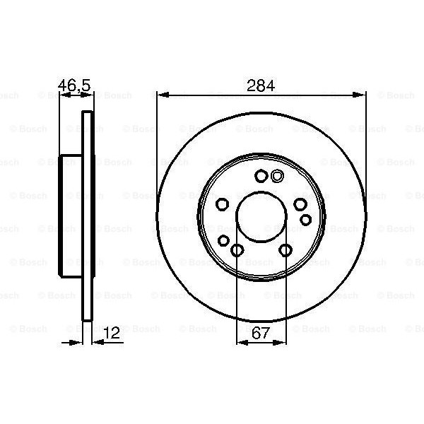 Слика на кочионен диск BOSCH 0 986 478 187 за Mercedes E-class (w124) 300 D (124.130) - 110 коњи дизел